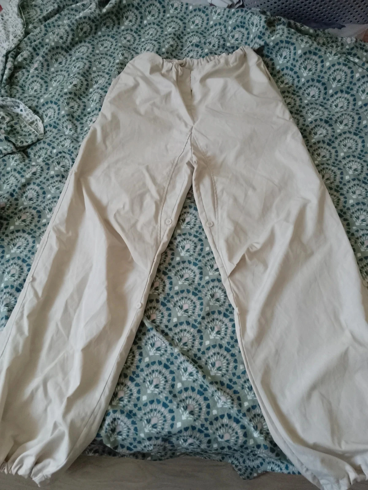 Pantalon large beige xs 34